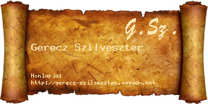 Gerecz Szilveszter névjegykártya